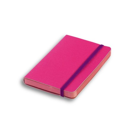 Elastic+ Journal 9 X 14 Cm - Coloured Internal Paper  - Hot Pink