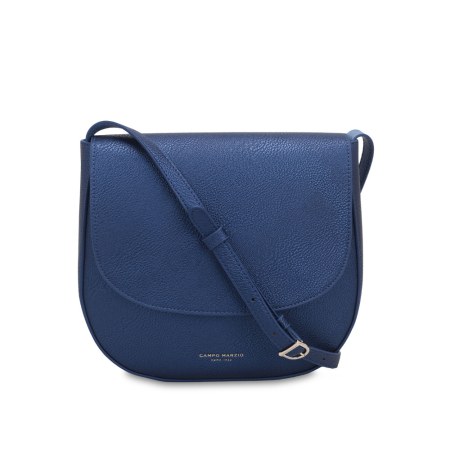 Kym Saddle Bag - Metallic Blue - Dark Denim