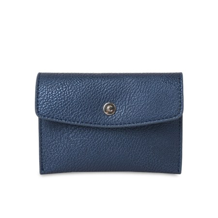 Jodie Card Holder - Metallic Blue - Dark Denim